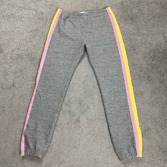 Wild Fox Womens Size Large Knox Jogger Pants Heather Gray Stripe Pockets NWT - Picture 1 of 5
